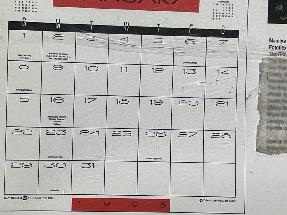 1995 Fabio Calendar