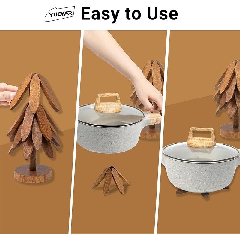 Natural Solid Wood Tree Coasters Unique Kitchen Art Space Saving Design New