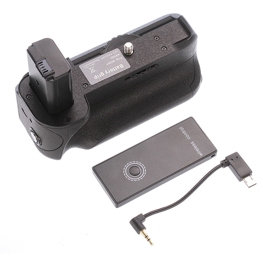 Pro Vertical Power Battery Grip 2.4G w/ Remote Controller For Sony A6500 Camera