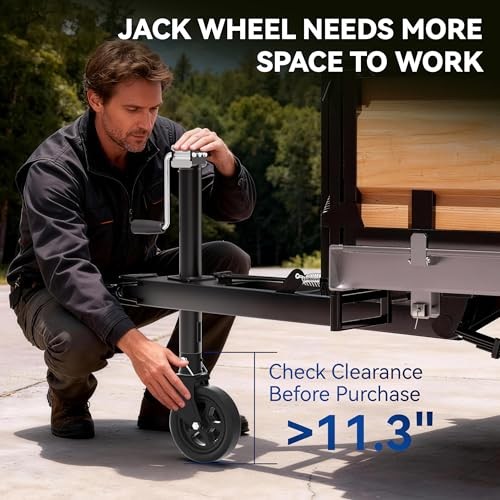 2000lbs 8" Trailer Jack Swivel Caster Replacement with Upgraded Spoked Black