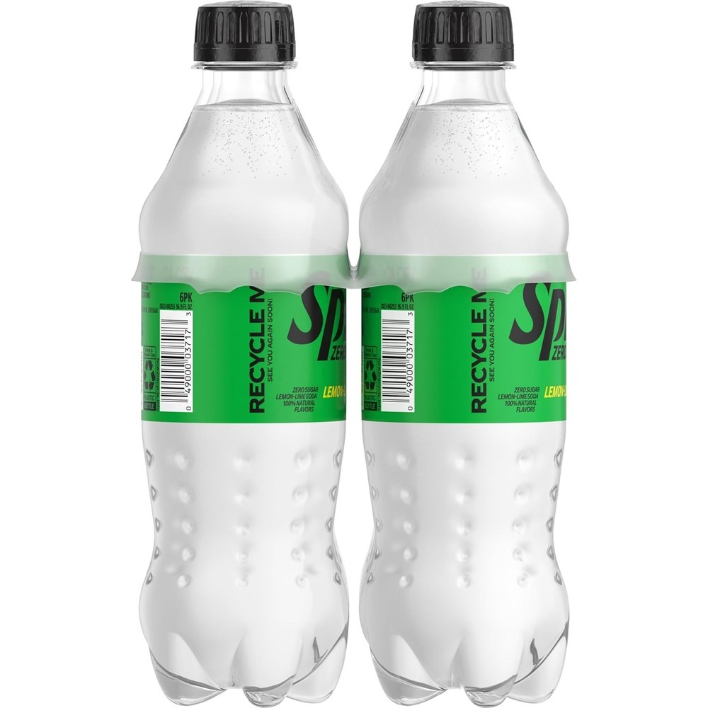 Sprite Zero Sugar Lemon Lime Diet Soda Pop Soft Drinks, 16.9 fl oz, 6 Pack.