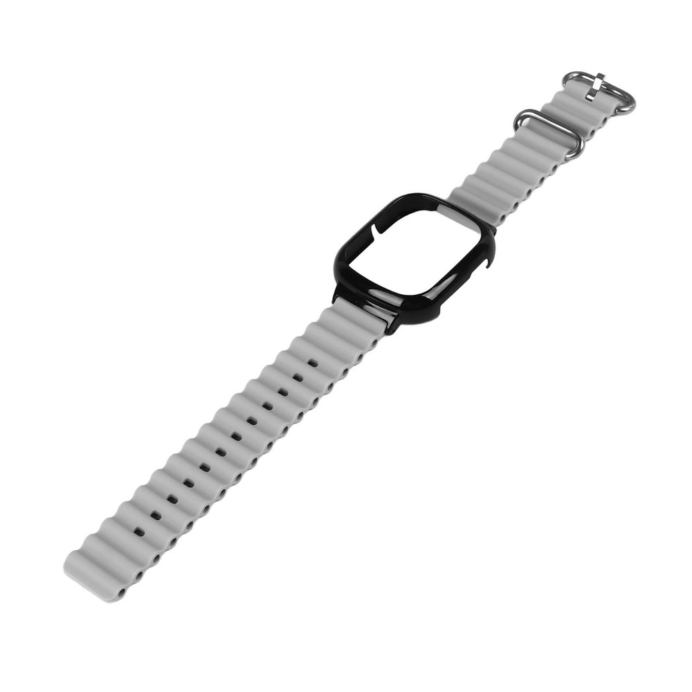 Watch Silicone Strap With Built In PC Case Adjustable Wristband (Gray )