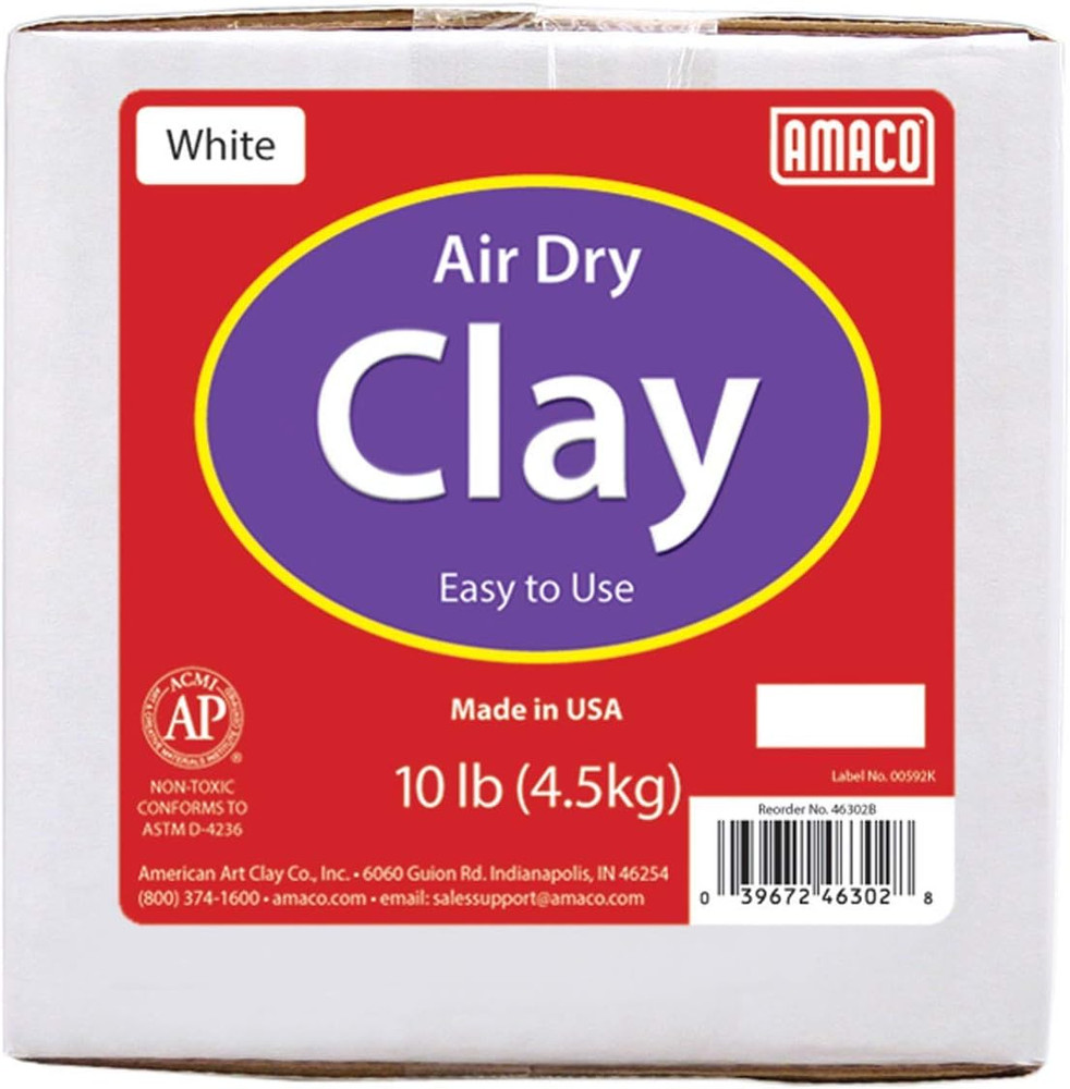 4630-2B Air Dry Modeling Clay, 10-Pound, White