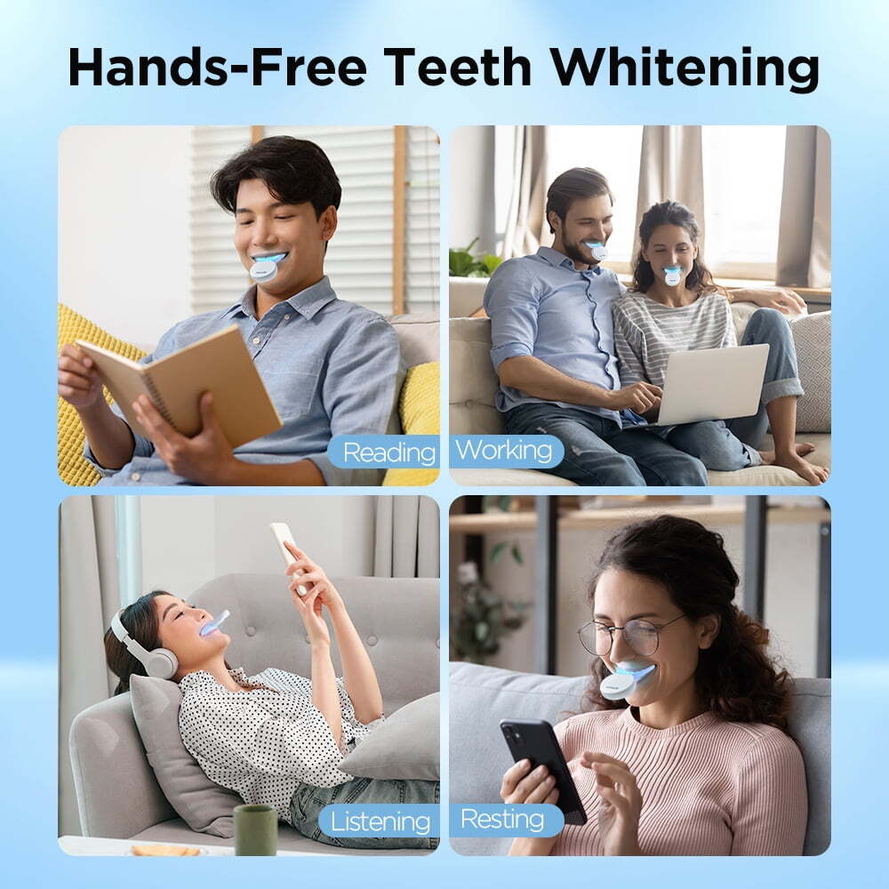 Fairywill Teeth Whitening Kit with LED Light 28 White strips Teeth Whitener Case