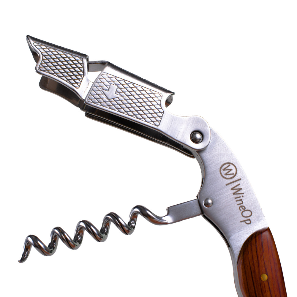 Professional Double Hinged Wine Bottle Opener Corkscrew Key | 2 Silver Handle