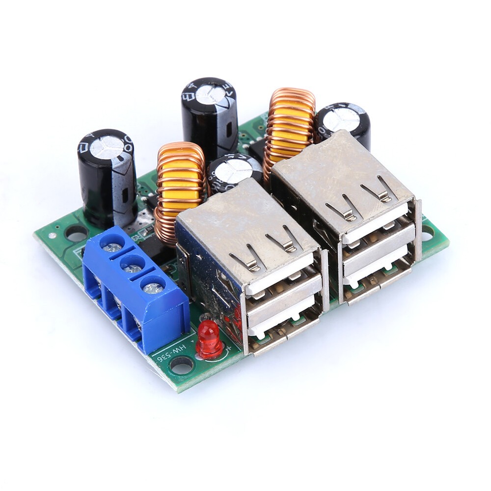 7-40V To 5V 3A 4 USB Interface Car Charger Module Step Down Board♡