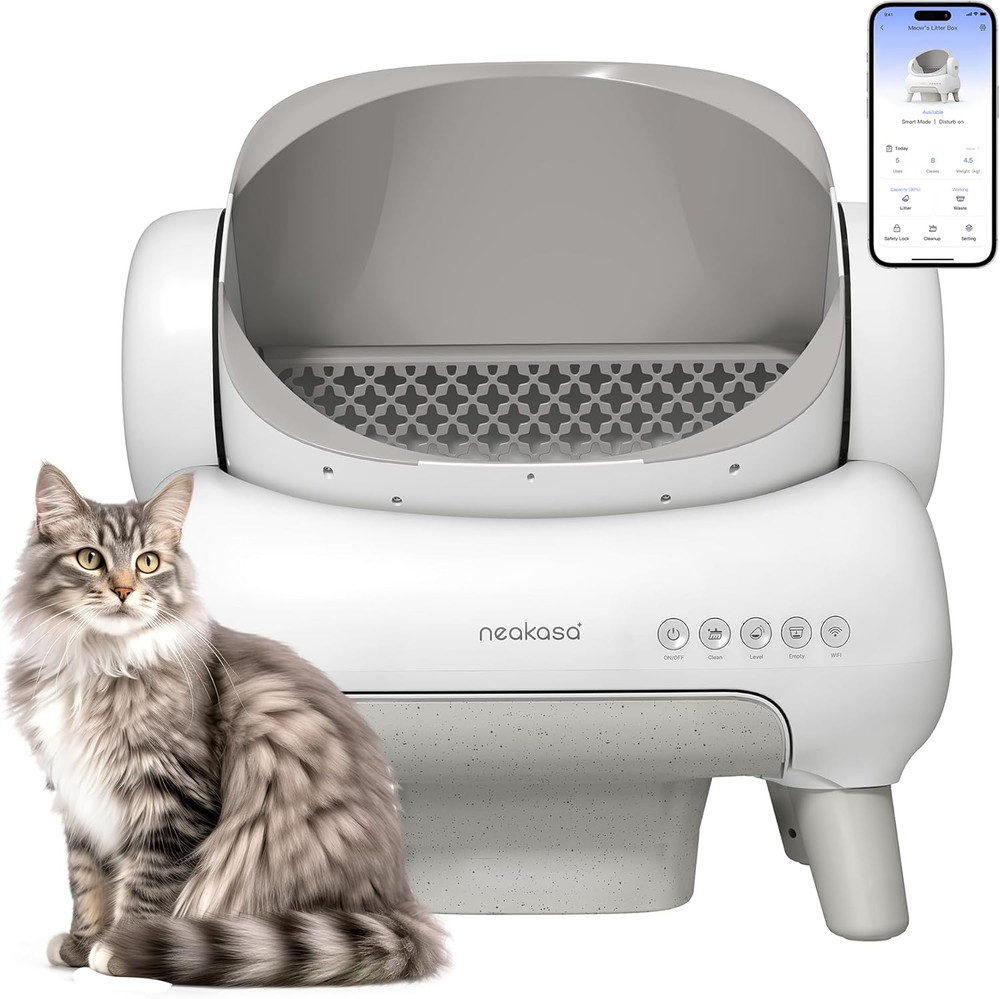 M1 plus Lite Open-Top Self Cleaning Cat Litter Box, Automatic Cat Litter Box wit