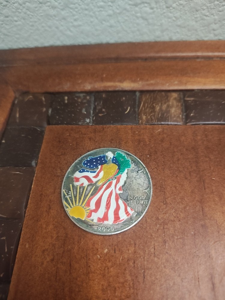 2000 Painted Walking Liberty Silver 1 oz American Eagle $1