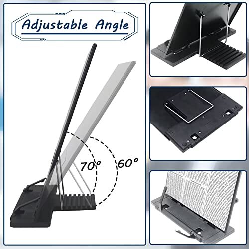 Desktop Document Book Holder with 7 Adjustable Positions Paper Holder Copy