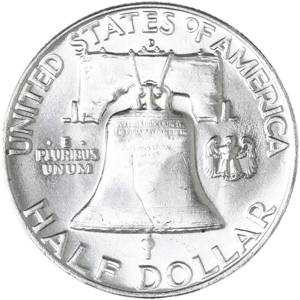 1958 D Franklin Half Dollar 90% Silver BU