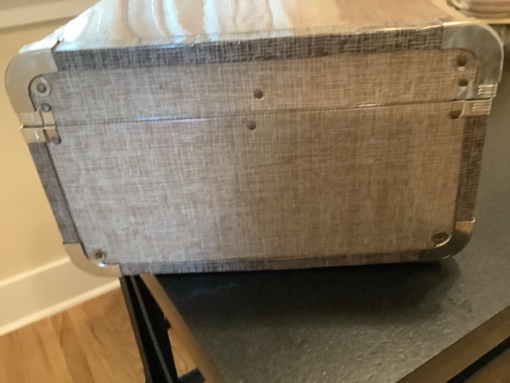Vintage Lightweight Metal Trunk Silver Hardware