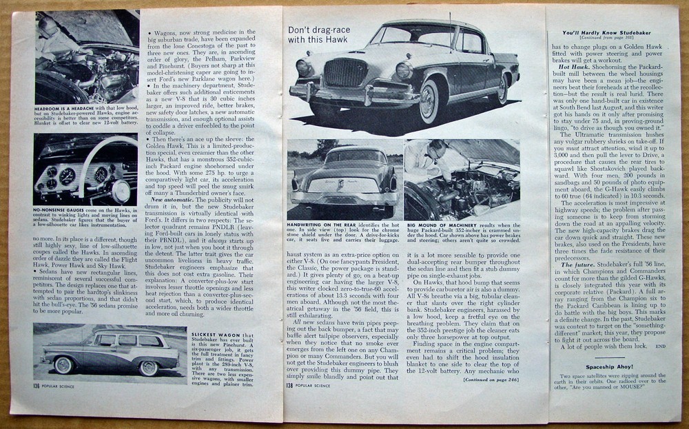 You'll Hardly Know the New Studebakers Dec. '55 Pop. Science Article