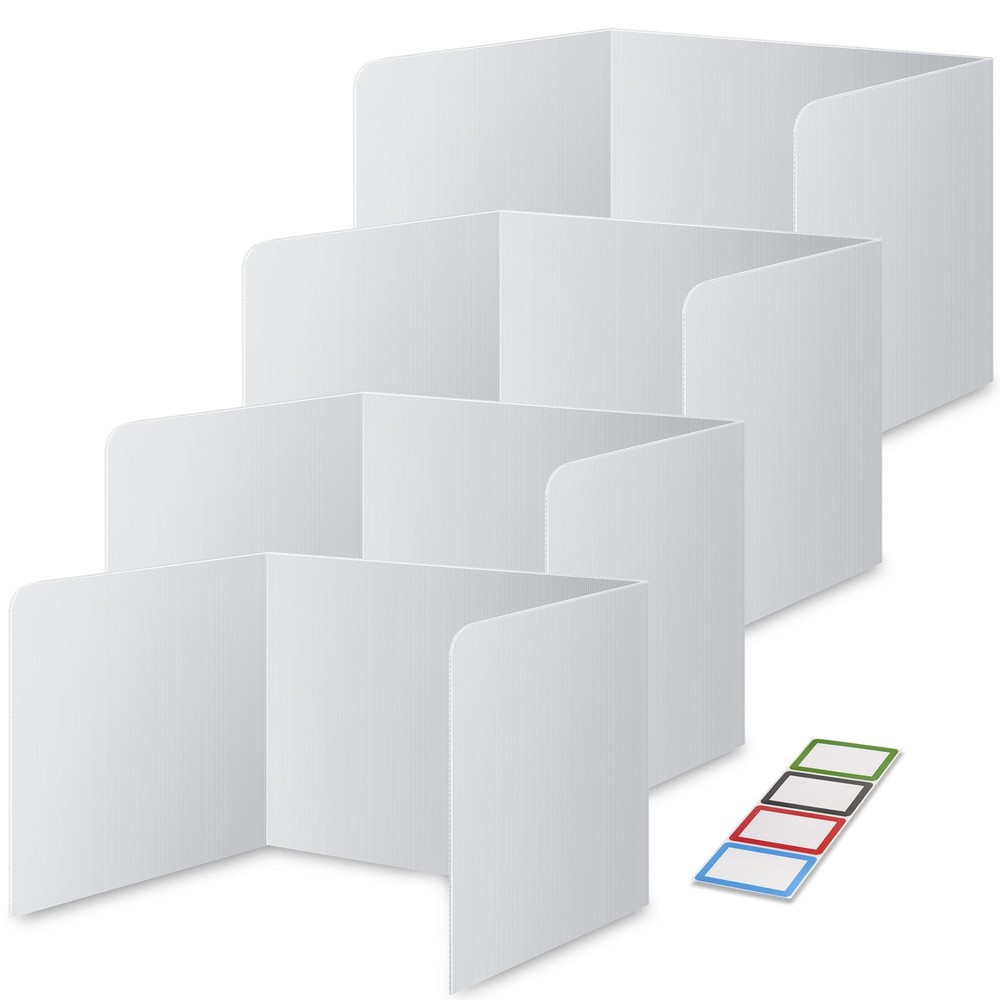 4 PCS Classroom Privacy Shields Student Desks Plastic Divider Study Carrel
