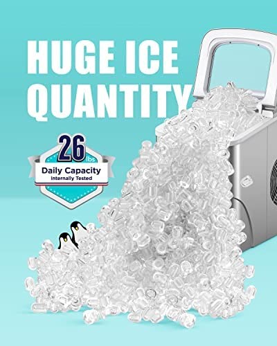 Ice Makers Countertop - Portable Ice Maker Machine for Countertop, Make 26 lb...