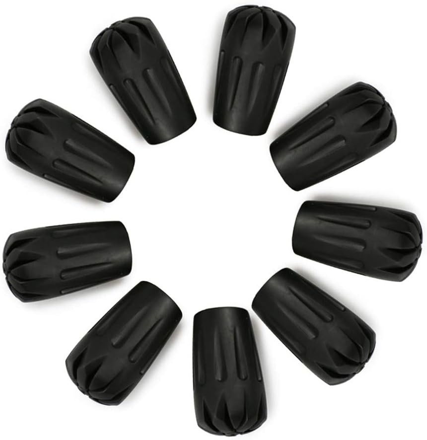 Black Rubber Diamond Trekking Pole Tip Protectors, Hiking Pole Replacement