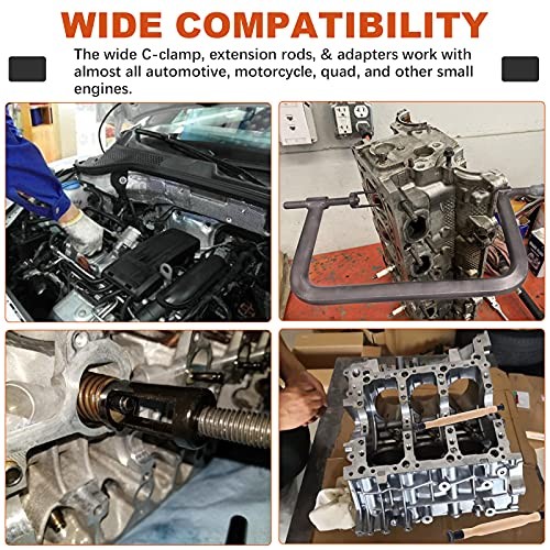 12Pcs Valve Spring Compressor with Valve Lapper Set Auto Compression C-Clamp