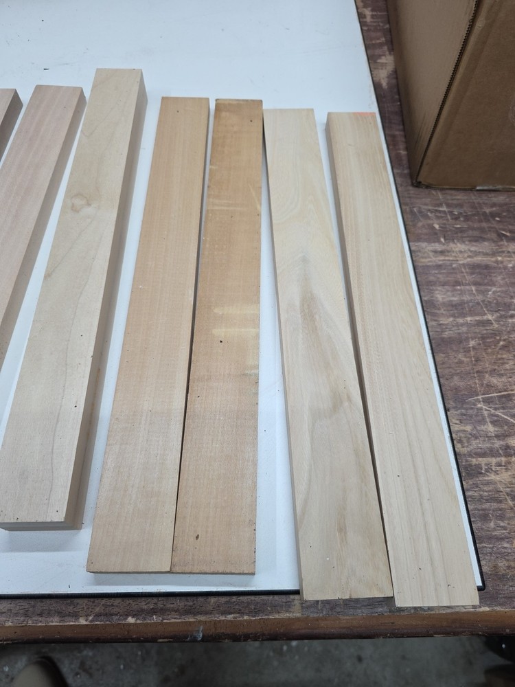 Assorted Exotic And Domestic Cutting Board Strips. 41 Total.