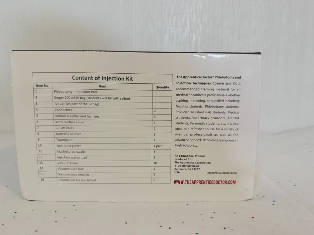 Apprentice Doctor Medical Training Practice Kit Phlebotomy Injection Techniques