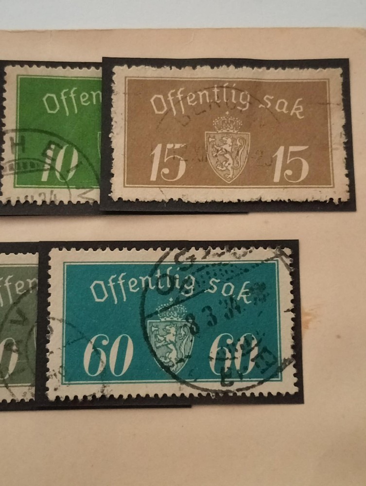 1933 - Norwegian Official / Service Ore Stamps