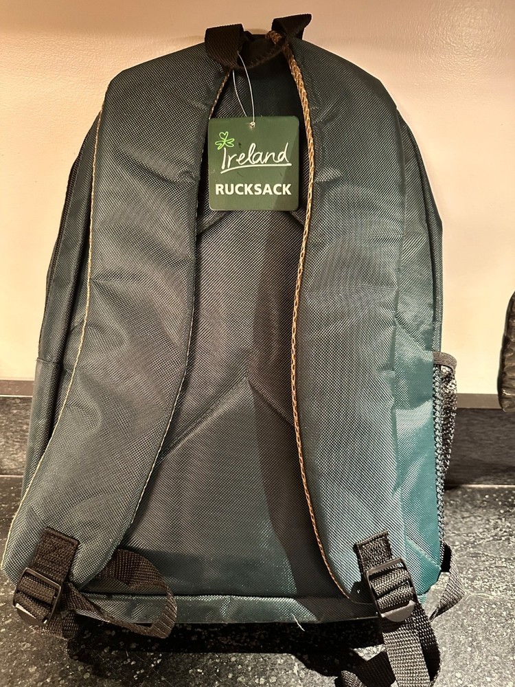 Deep Green NEW WITH TAGS Irish backpack rucksack shamrock Great Quality