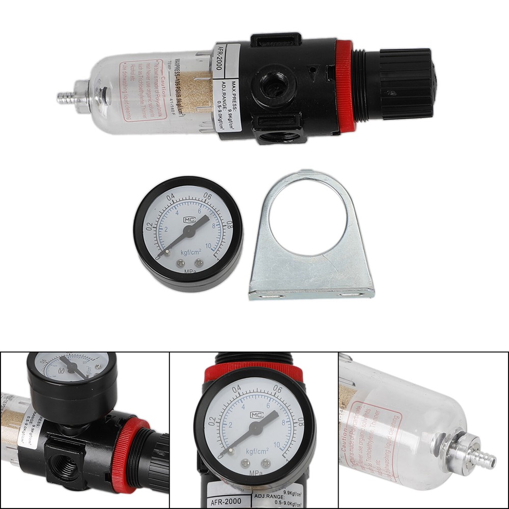 AFR-2000 1/4" Air Compressor Filter Water Separator Trap Tools Regulator Gauge