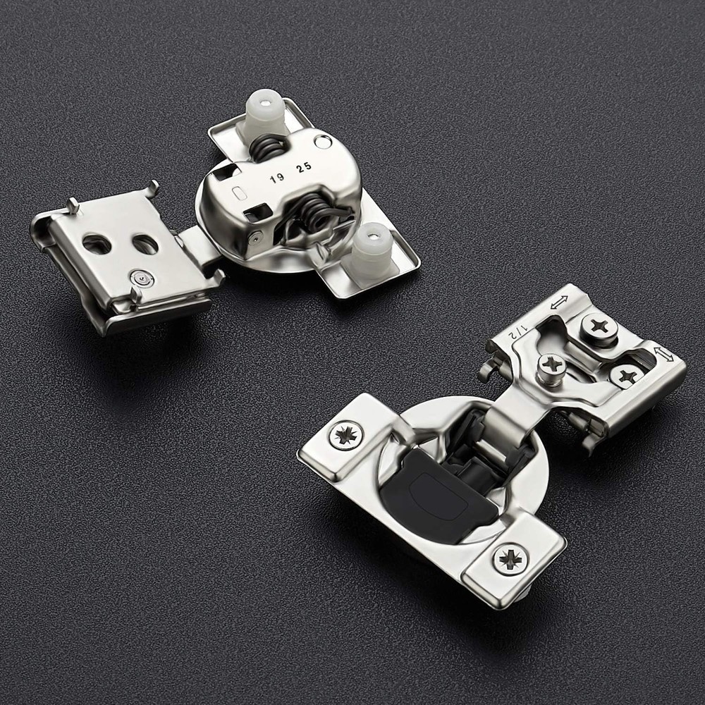 Self-Closing 10 Pack Soft Close Hinges - Adjustable Satin Nickel for Cabinets