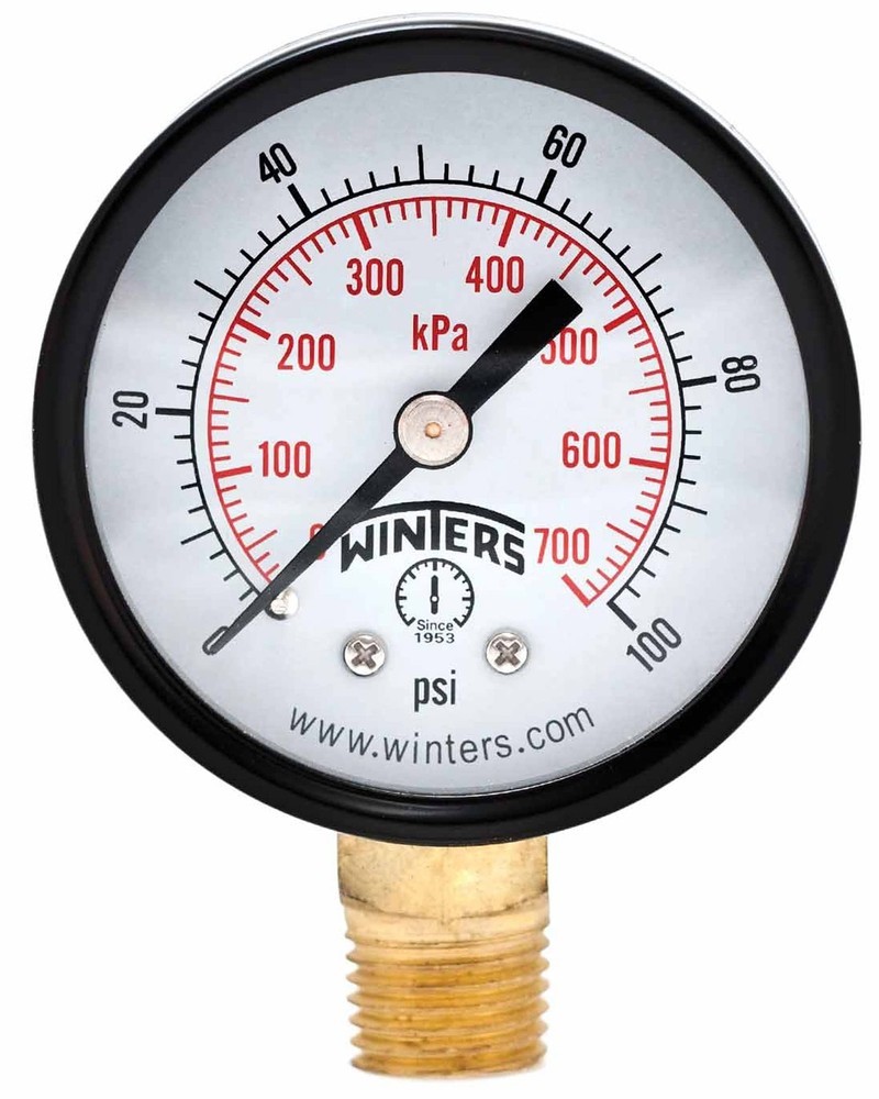 Winters 2 inch Dial Size, Multi Function Economy Utility Dry Pressure Gauge, ...