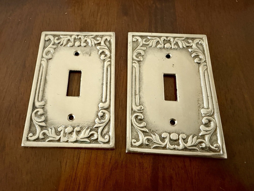 6 Brass Vintage Decorative Light Switch Plates