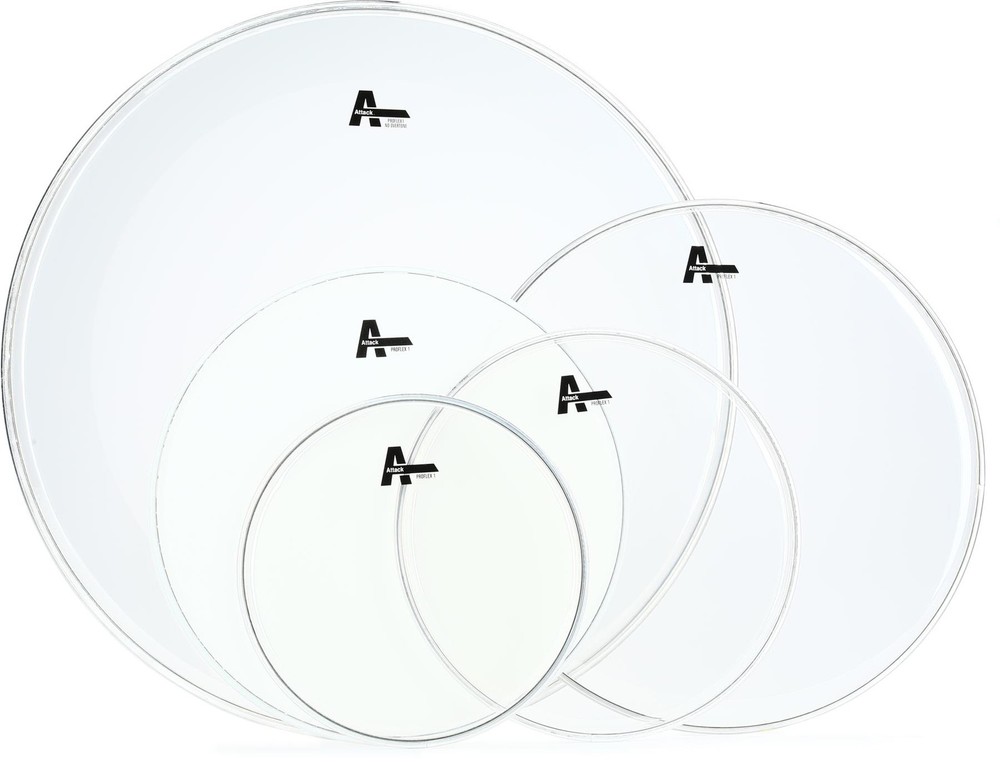 Attack Proflex 1 Clear Rock 5-piece Drumhead Pack