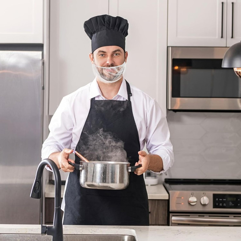 100 Pcs Beard Nets Food Service, Elastic Comfortable Beard Guards Protective Bea