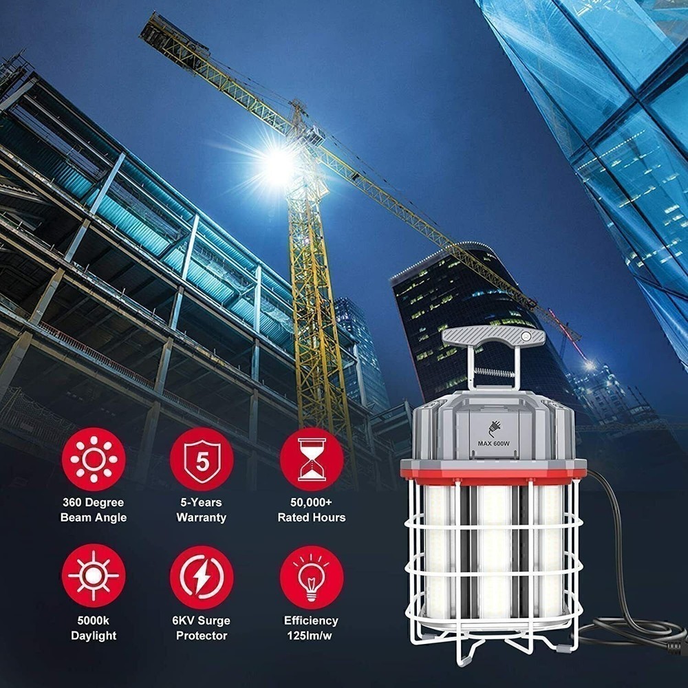 Linkable LED Temporary Work Light 150W Constructions Jobsite Lamp 22500LM 5000K