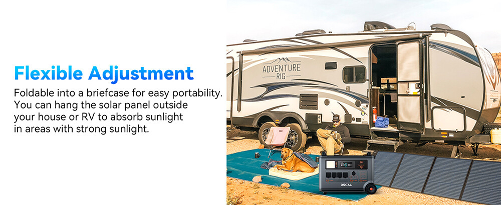 Blackview Oscal PM200 200W Foldable Solar Panel, Adjustable Kickstand, ≥22% SCE