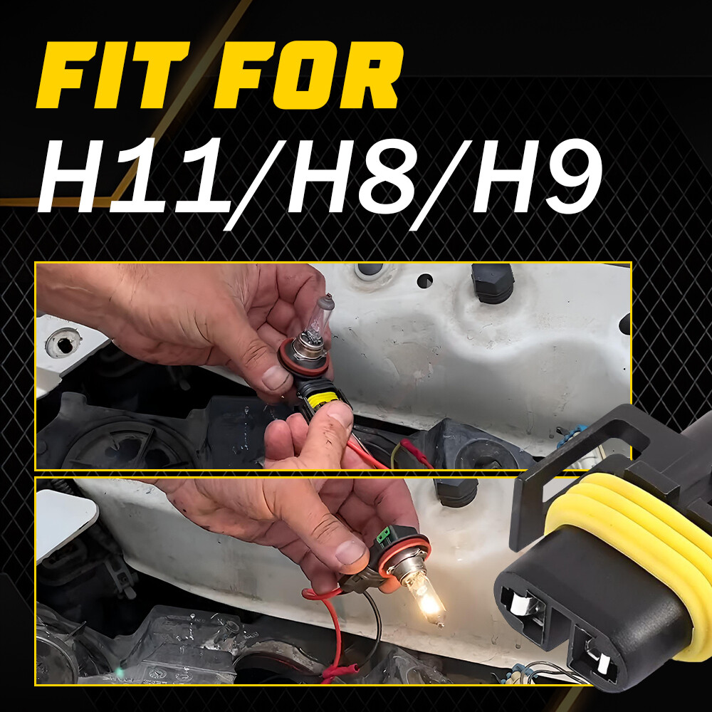 Wire Pigtail Female S H11 Two Harness Head Light Low Beam Socket Connector Plug