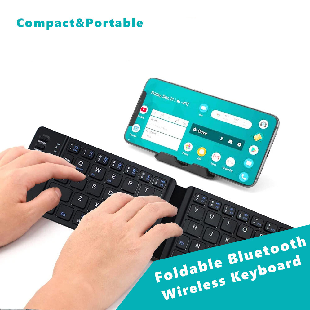 Mini Folding Keyboard Bluetooth Wireless Mobile Phone Android iOS iPhone 15/14/X