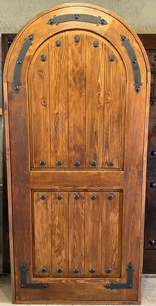 Rustic reclaimed solid old growth lumber Doug Fir wine room solid speakeasy cage