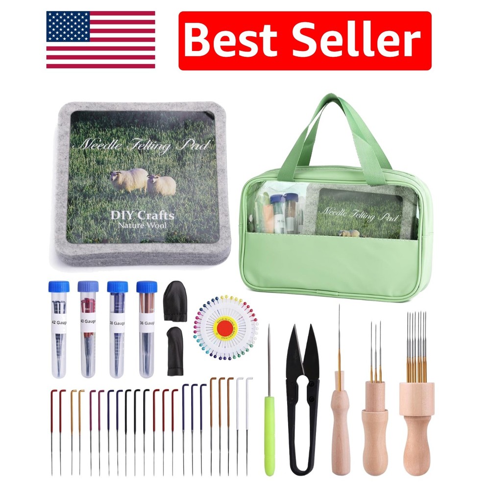 Rustic Needle Felting Kit: 40 Needles & Complete Tools - Creative Essentials