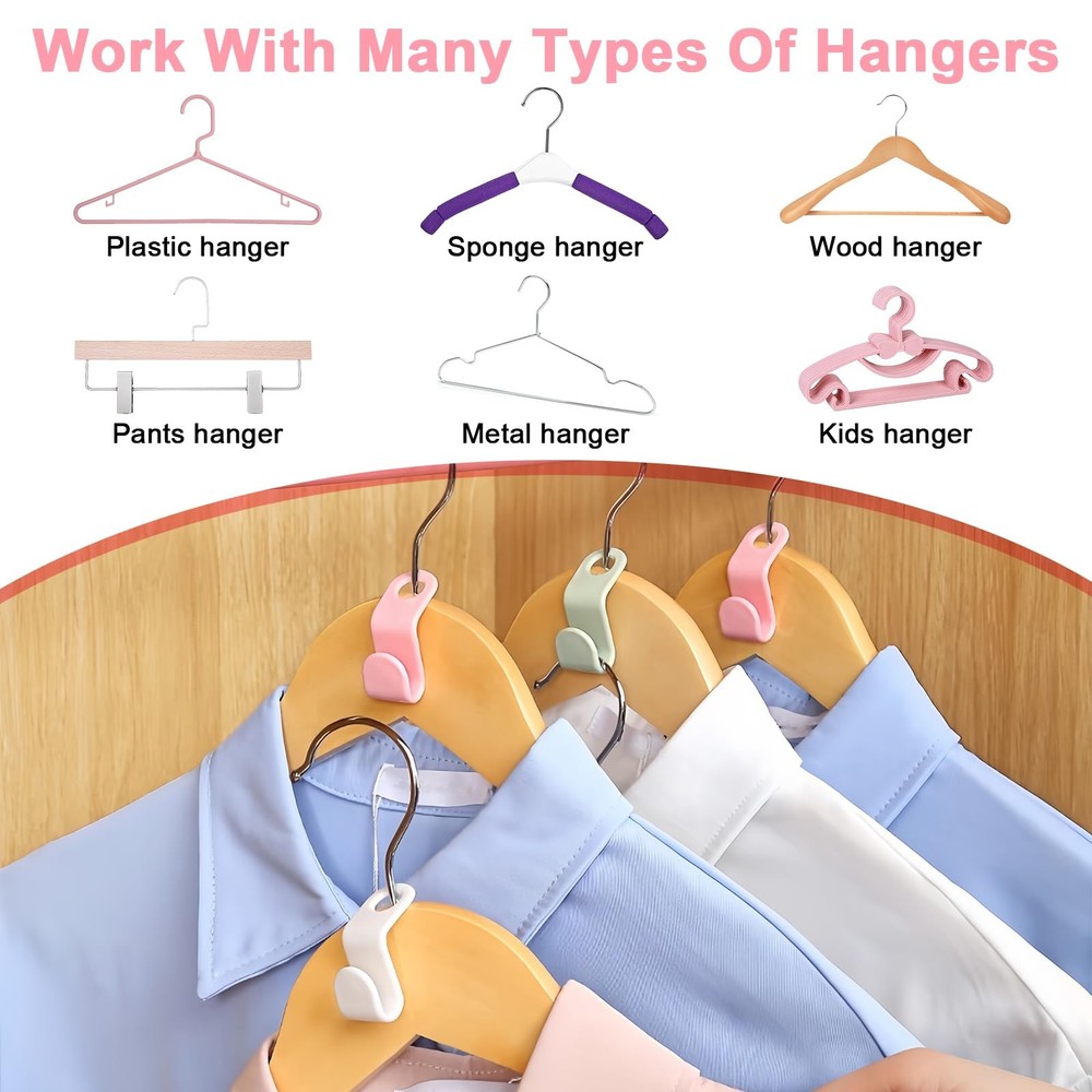 100 PCS Space Saving Hanger - Clothes Hanger Connector Hooks, Stacking Space ...