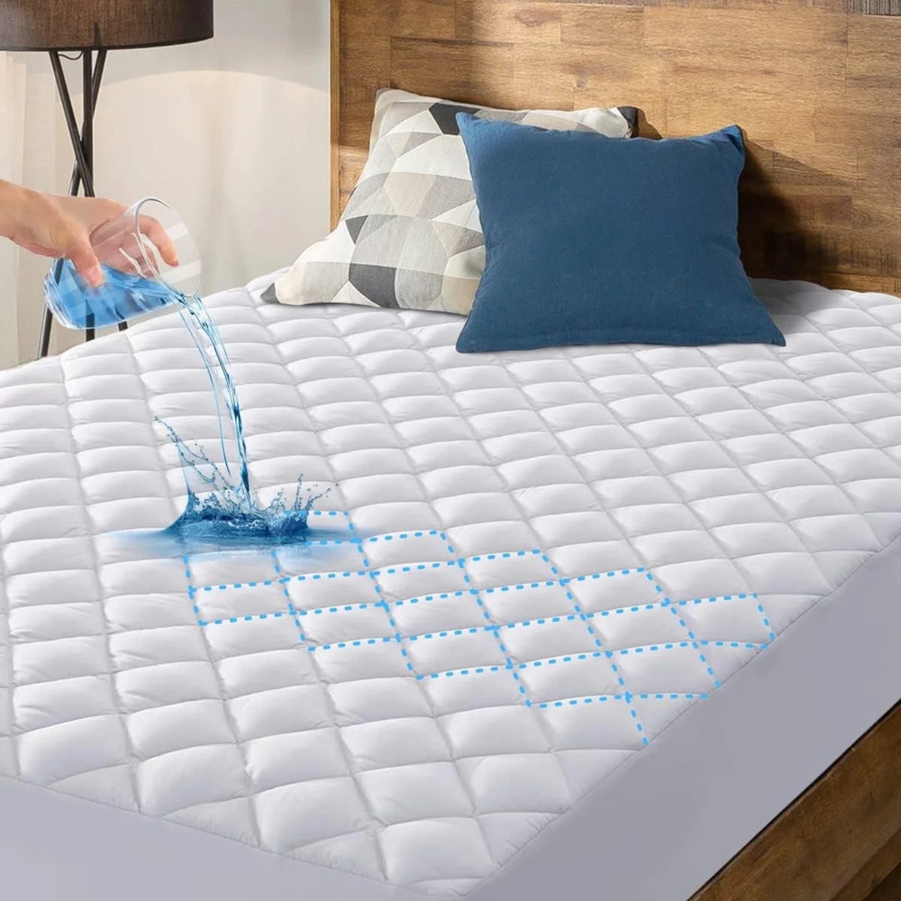 Extra Deep Waterproof Quilted Mattress Protector | 360° Fitted Elastic Bed Cover