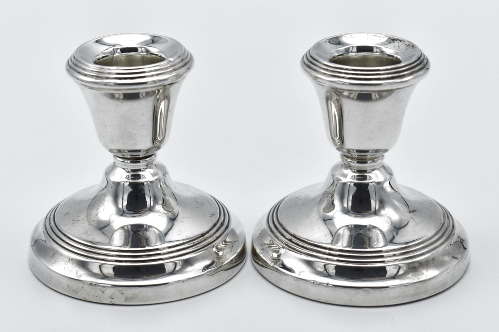 Vintage Solid Silver Dwarf Candlesticks Sterling 1992 Candle Holders