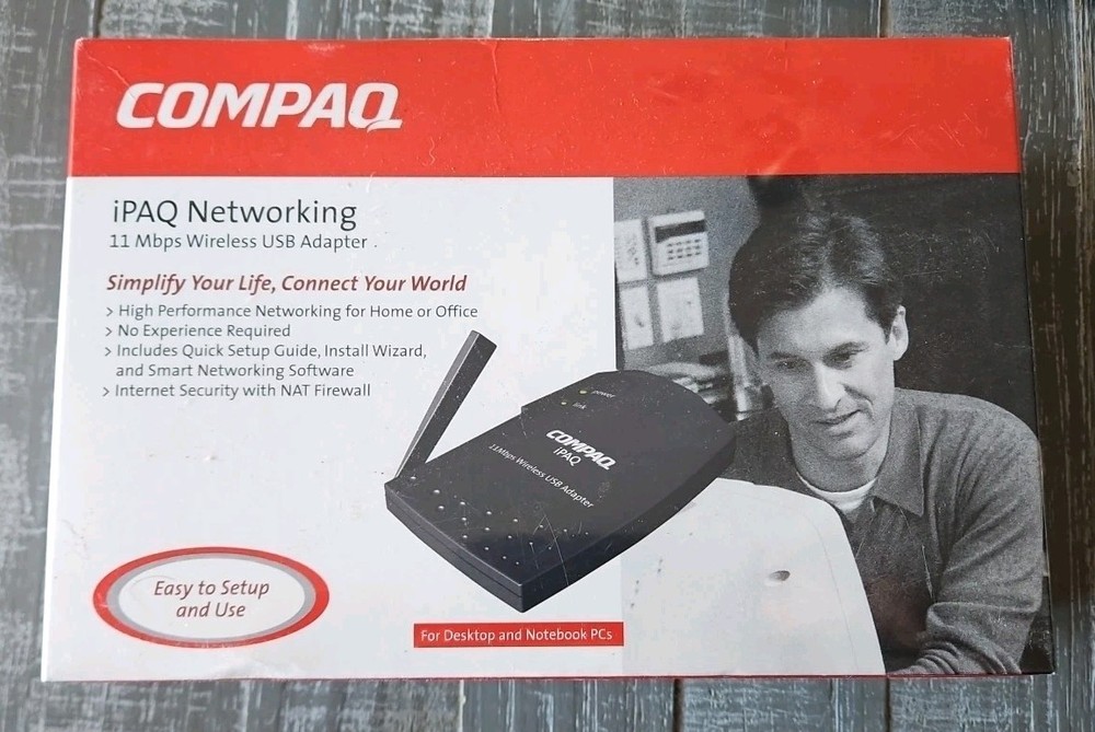 Compaq iPAC Networking 11 Mbps Wireless USB Adapter For Desktop & Notebook PCs