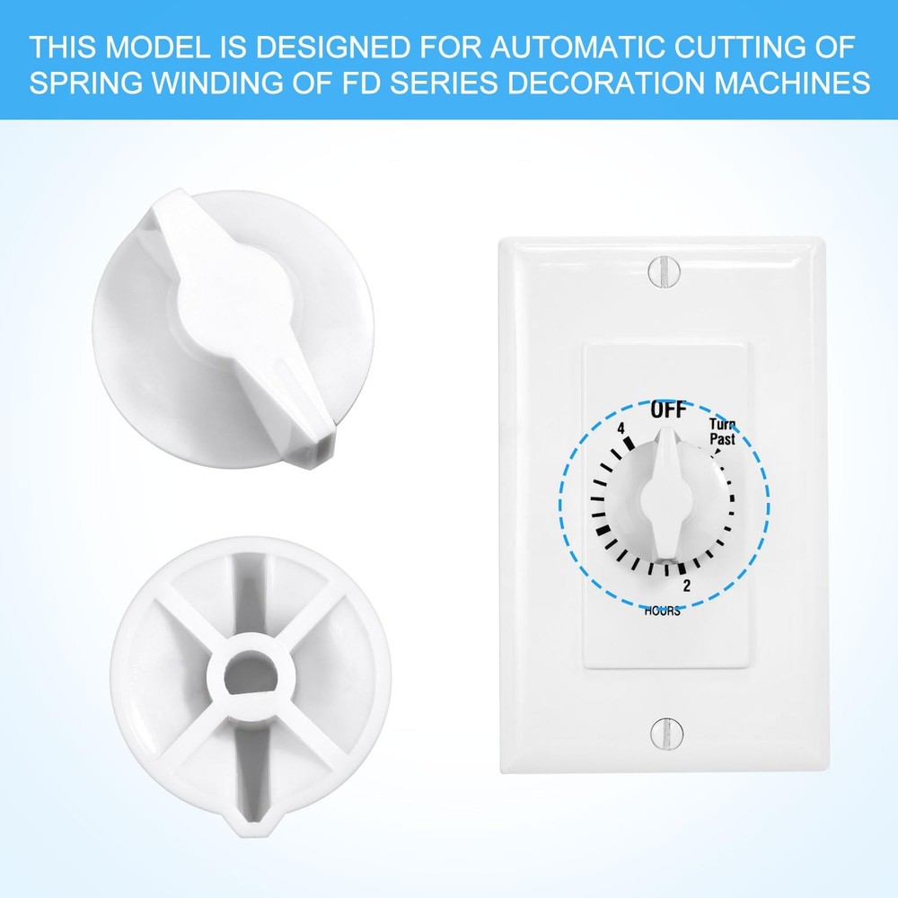 2pcs Timer Knob Replacement Wall Switch Spring Wound Timer for Fan Light Heater