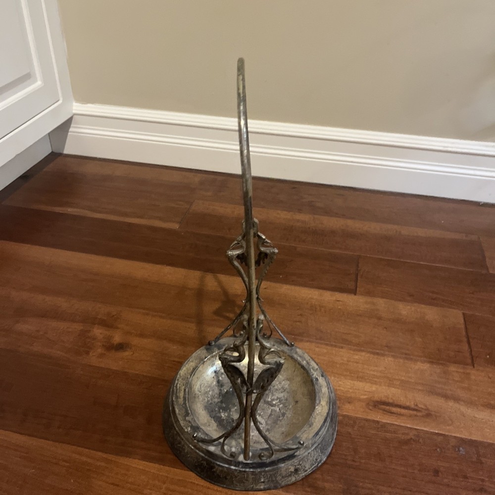 Antique Victorian Silver-Plated Tilting Water Pitcher with Stand