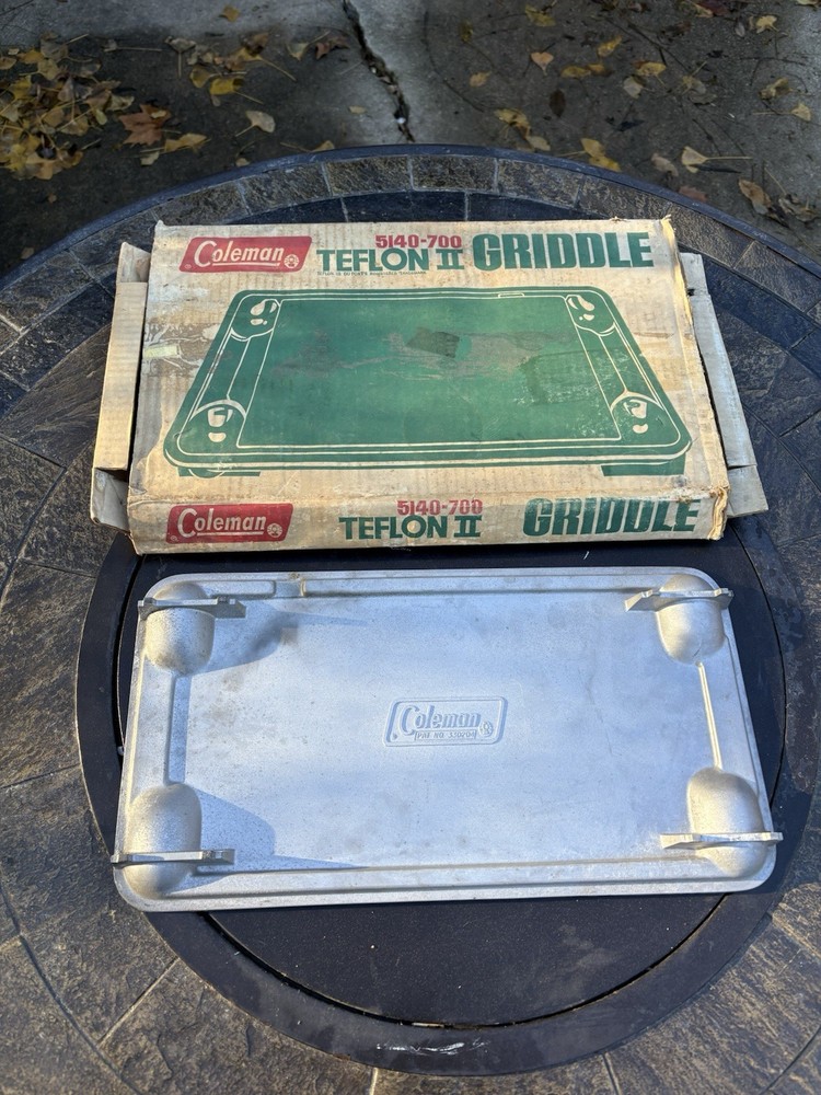 Vintage Coleman Griddle Rectangular w/ Reservoirs Cast Aluminum Teflon