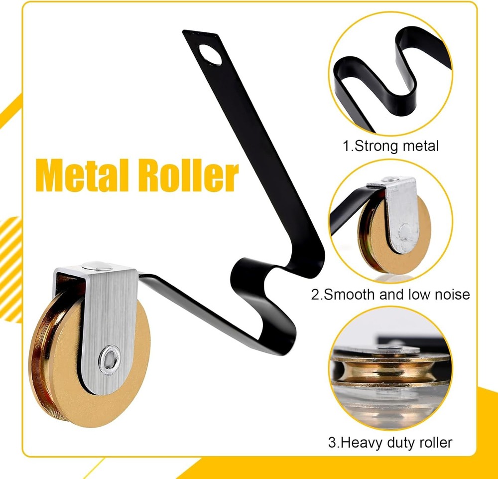 4 Pack Sliding Screen Door Rollers for Academy Doors, Smooth & Quiet, 1" Concave