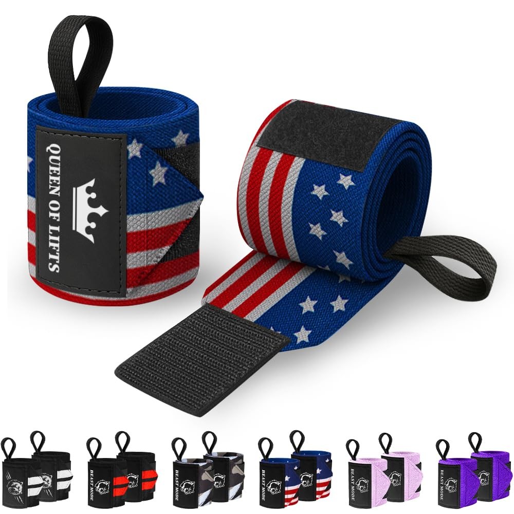 Weightlifting Wrist Wraps with Thumb Loop – HeavyDuty Support for Powerlifting