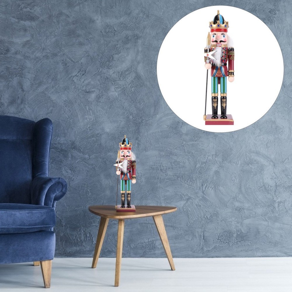 Nutcracker Puppet Ornament Wooden Walnut Shape Desktop Decor