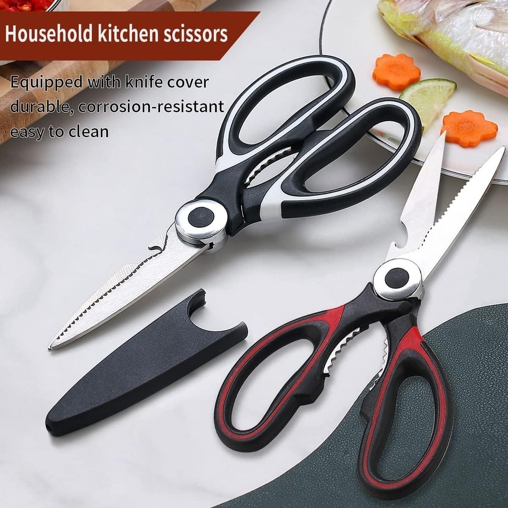 Versatile Heavy Duty Kitchen Shears - Sharp Stainless Steel Cooking Scissors