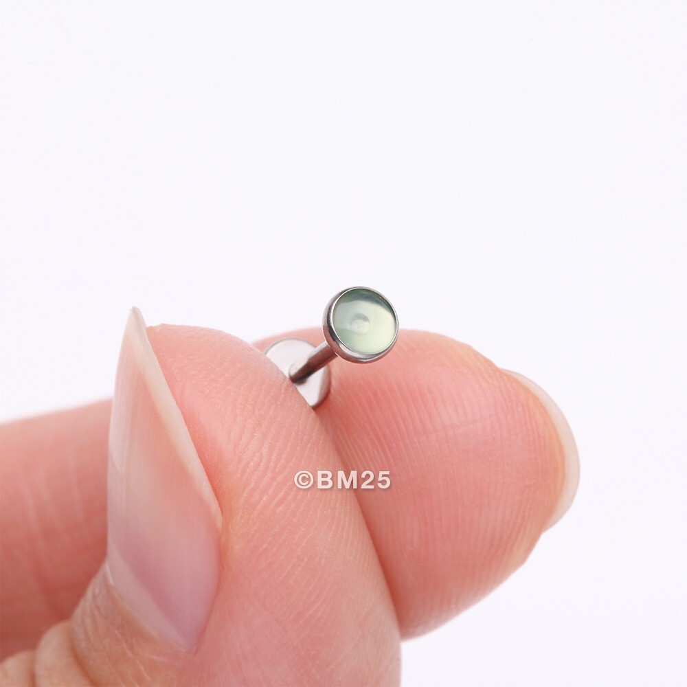 Implant Grade Titanium OneFit Threadless Bezel Stone Flat Back Labret