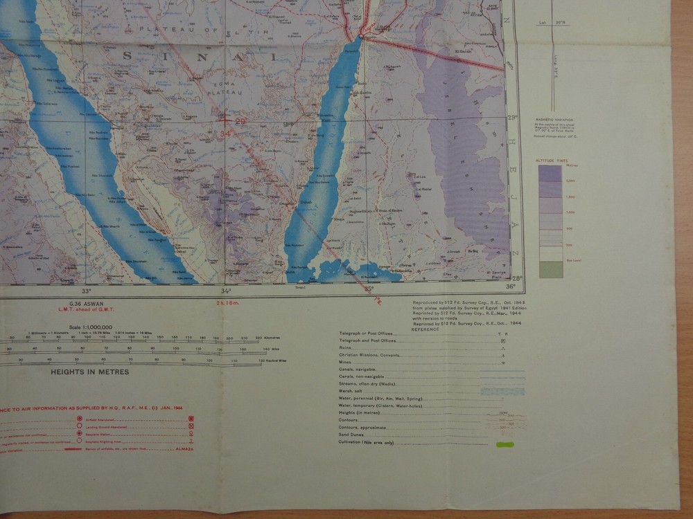 WW2 "RESTRICTED" British map of "CAIRO" (WING COMMANDER, DFC & BAR)
