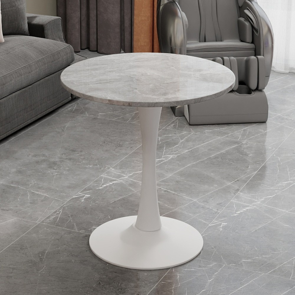 27.6-inch white coffee table, mid-century modern style dining table, suitable